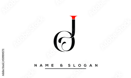 JO,  OJ,  J,  O   Abstract  Letters  Logo  Monogram