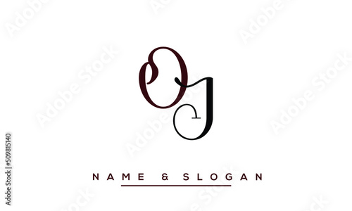 JO,  OJ,  J,  O   Abstract  Letters  Logo  Monogram