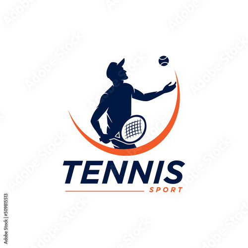 Tennis Sport Silhouette Logo Designs Template