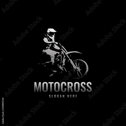 Moto cross dirt bike team racing vector logo