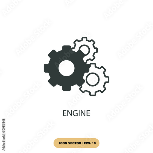 engine icons symbol vector elements for infographic web