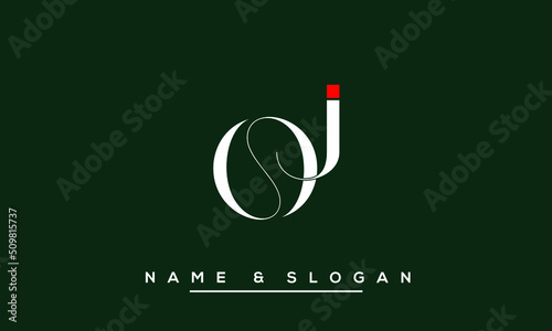 JO,  OJ,  J,  O   Abstract  Letters  Logo  Monogram