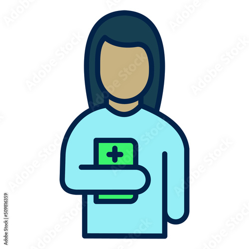 Lady Doctor Vector icon which is suitable for commercial work and easily modify or edit it

