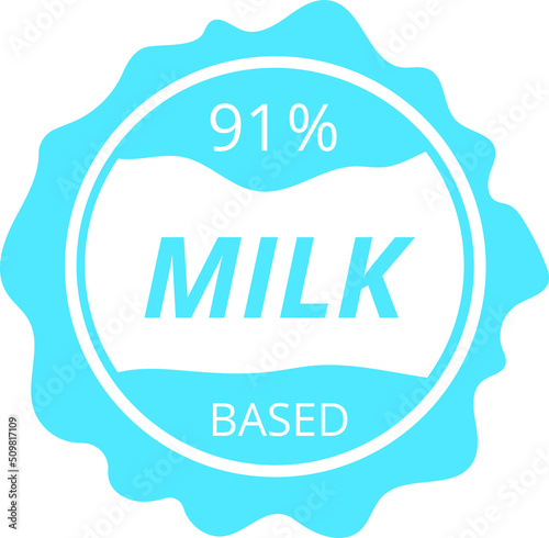 % percentage milk based sign label. Vector illustration