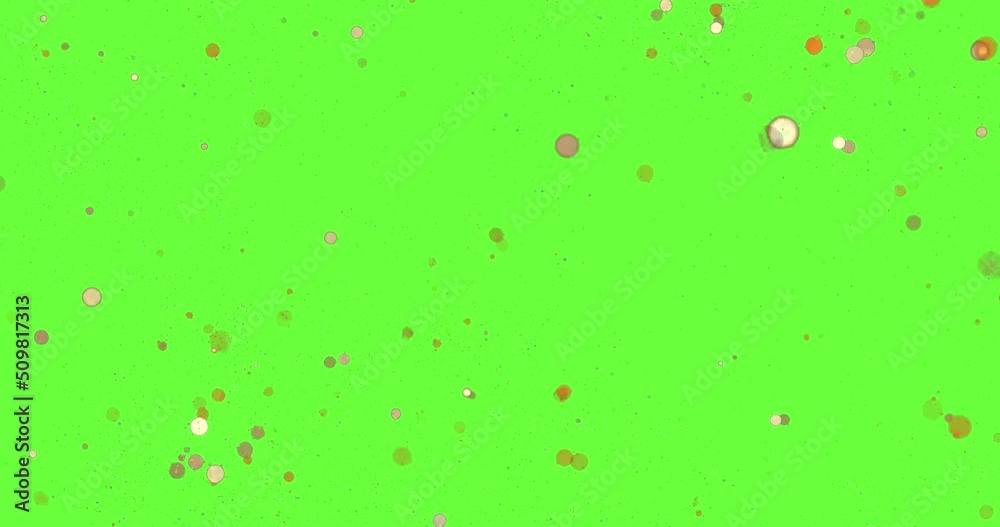Golden bokeh on a green screen.