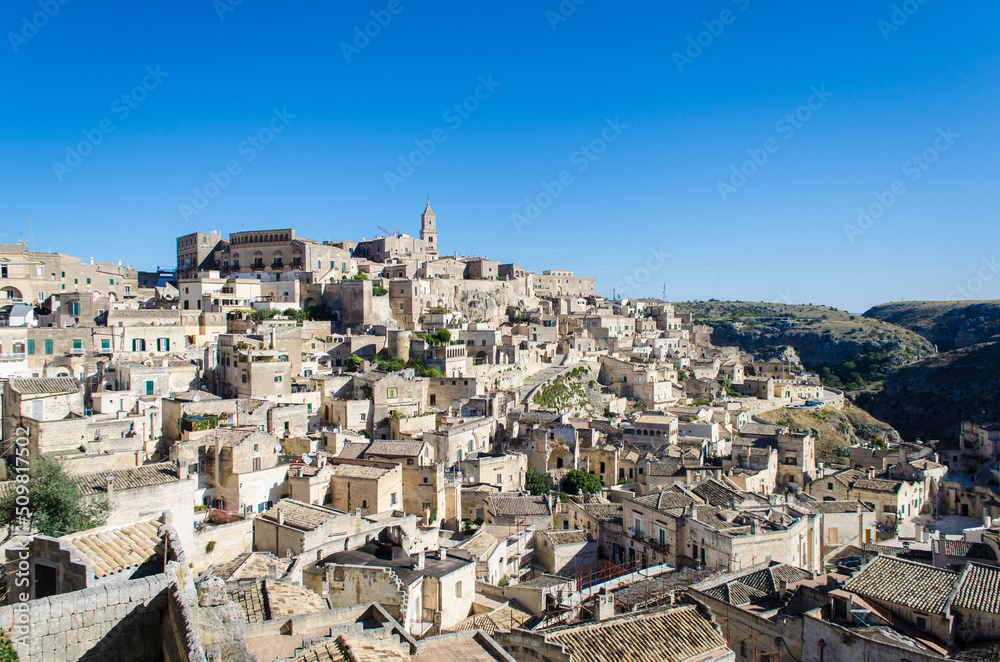 Panorama della città di Matera, punto d'arrivo del Cammino Materano