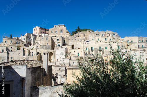 Panorama della città di Matera in Basilicata, punto d'arrivo del Cammino Materano