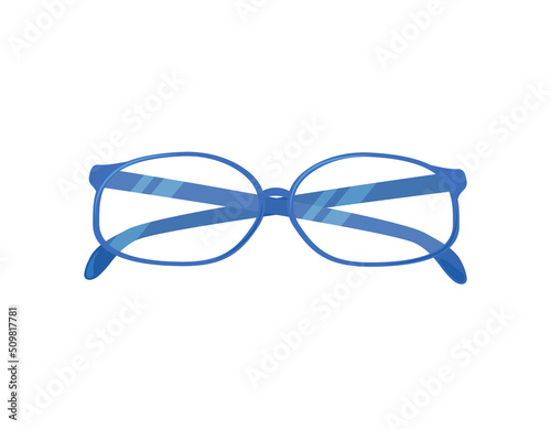 Eyeglasses isolated. Vector flat illustration of optical eyewear. Transparent glasses for eyesight. Spectacles on white background