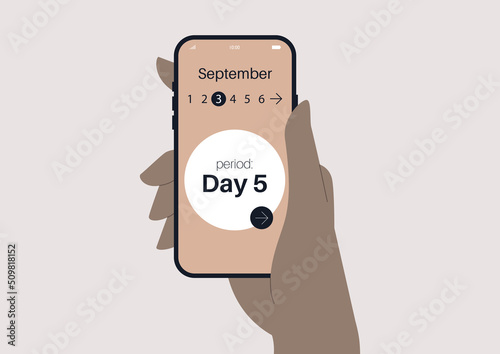 A female period application, a daily calculator