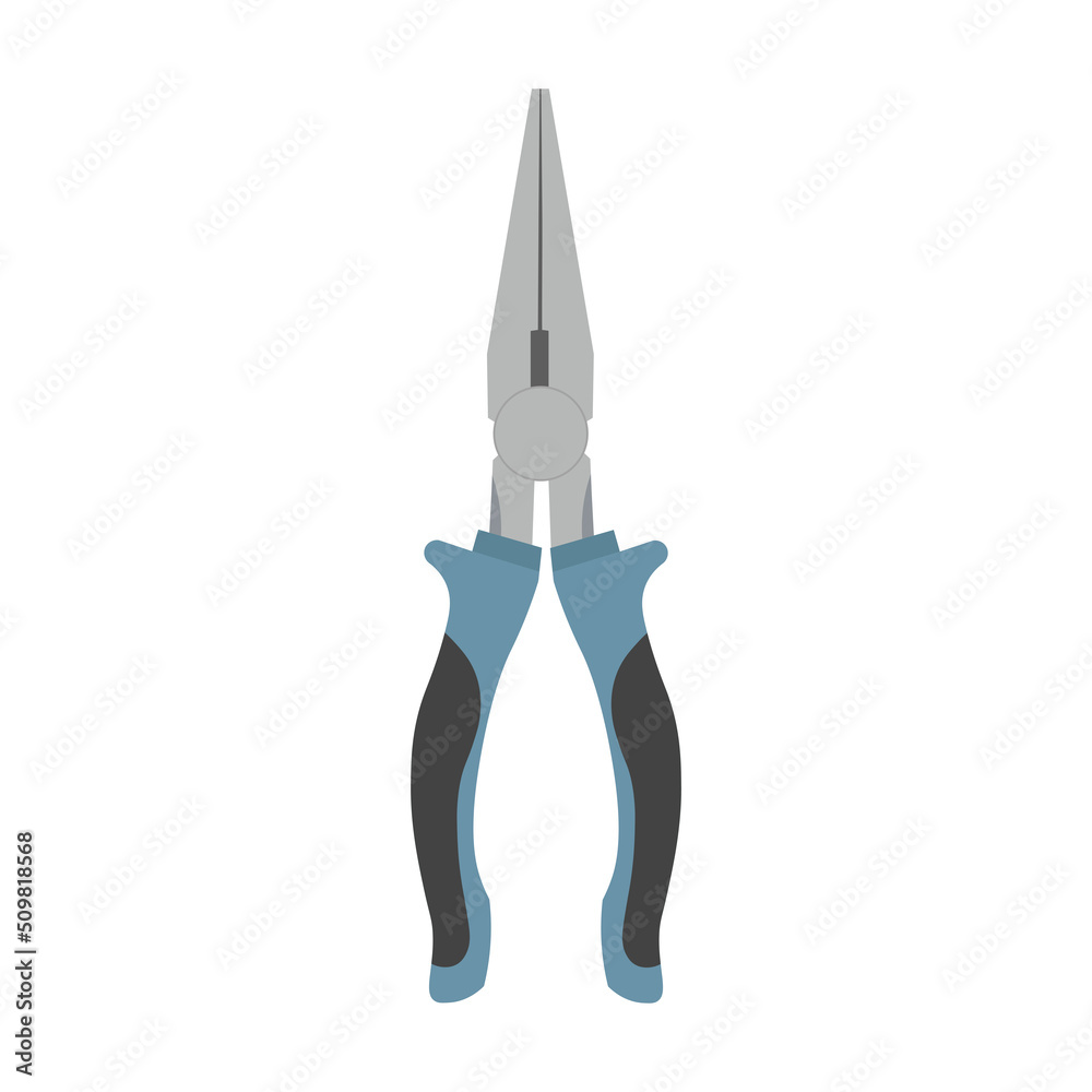 Narrow nose pliers. Repair tool isolated on white. Narrow nose pliers. Repair tool isolated on white.