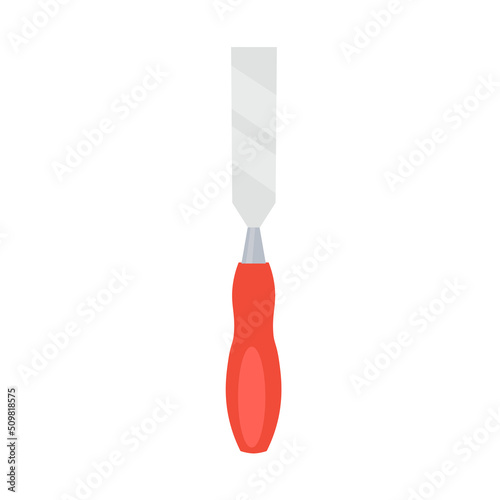 Chisel.Repair tool isolated on white. Flat elements for design, icon.