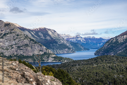 View of the Andes mountain range from the top of Llao Llao Hill, Bariloche, Rio Negro, Argentina