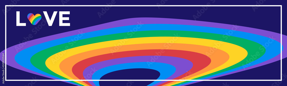 LGBTQ pride month background. Rainbow wave shape color illustration