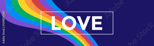 LGBTQ pride month background. Rainbow wave shape color illustration