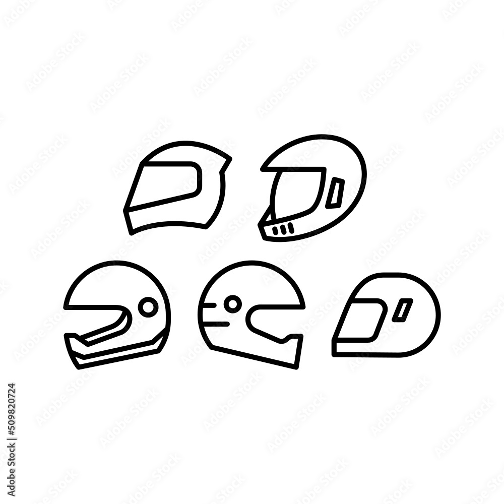 Fototapeta premium Helmet Icon Set Vector Symbol Design Illustration