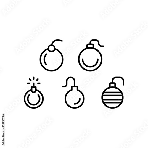 Bomb Icon Set Vector Symbol Design Illustration