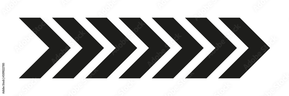 Arrow chevron symbol. Black arrows symbols set. Blend effect. Vector isolated on white.