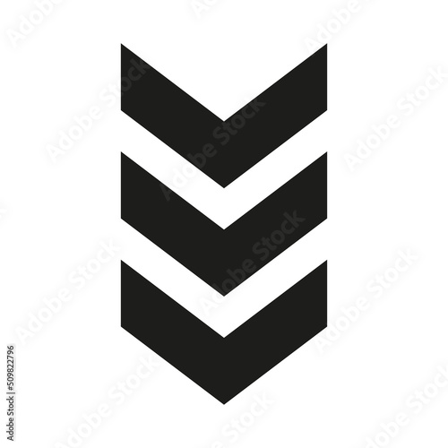 Arrow chevron symbol. Black arrows symbols set. Blend effect. Vector isolated on white.