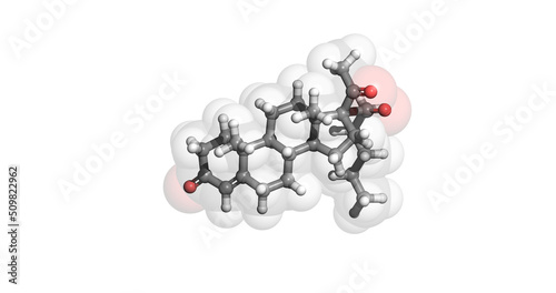 Hydroxyprogesterone caproate, anticancer drug, 3D molecule photo