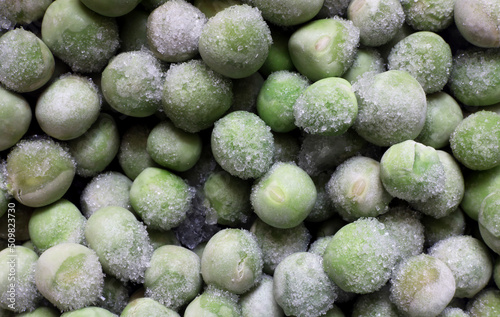 close-up frozen peas detail background
