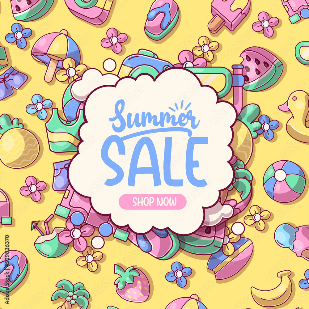 Summer sale background layout for banners. voucher discount.Vector illustration template.