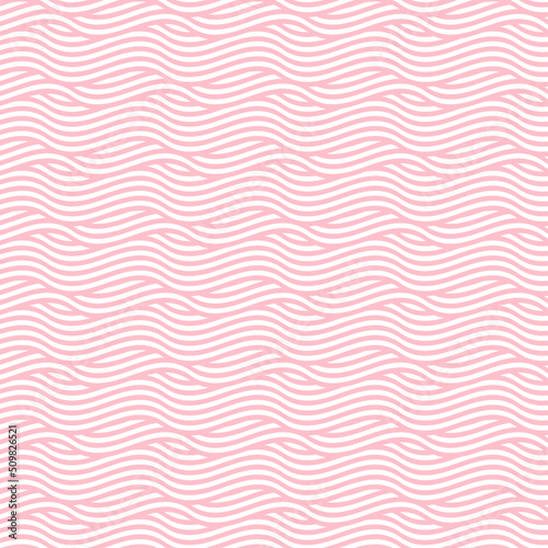 Wavy pattern seamless abstract background. White and pink rose stripes wave pattern modern pastel colors for summer vector design.