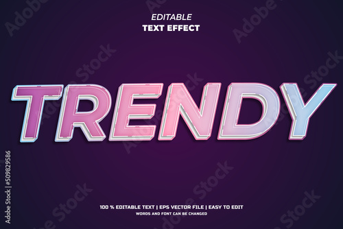 Gradient light trendy text style, editable text effect template vector illustration