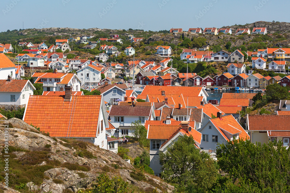 View over Grundsund, a coastal village on the Swedish west coast