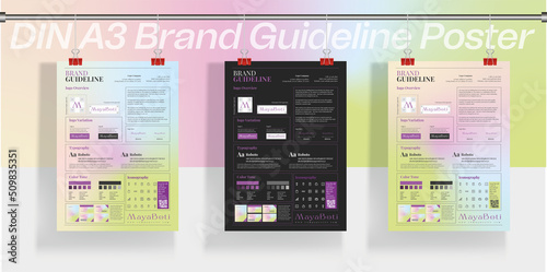 A3 Brand Guideline poster DIN A3 Branding Guideline poster Brand Identity Poster Layout Stylesheet Brand Manual