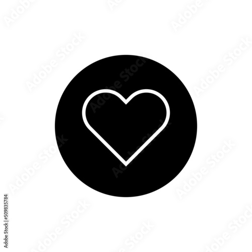 Heart line icon in black round