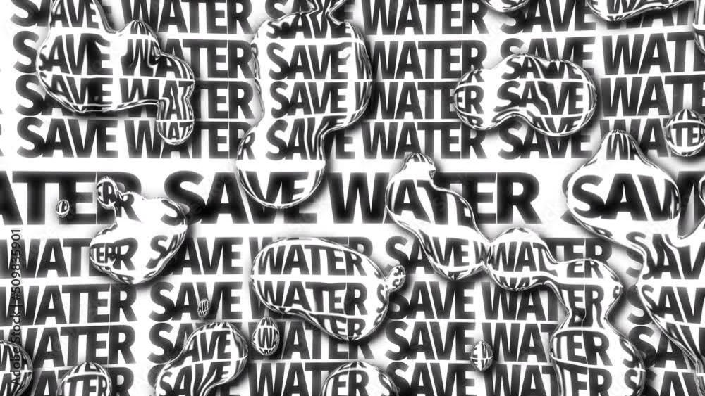 An animation of water flowing over text of save water depicting wastage of water. Apt for climate change, avoid any wastage of natural resource and water conservation theme. An animation of water flowing over text of save water depicting wastage of water. Apt for climate change, avoid any wastage of natural resource and water conservation theme.