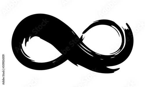 Infinity symbol hand painted with ink brush stroke