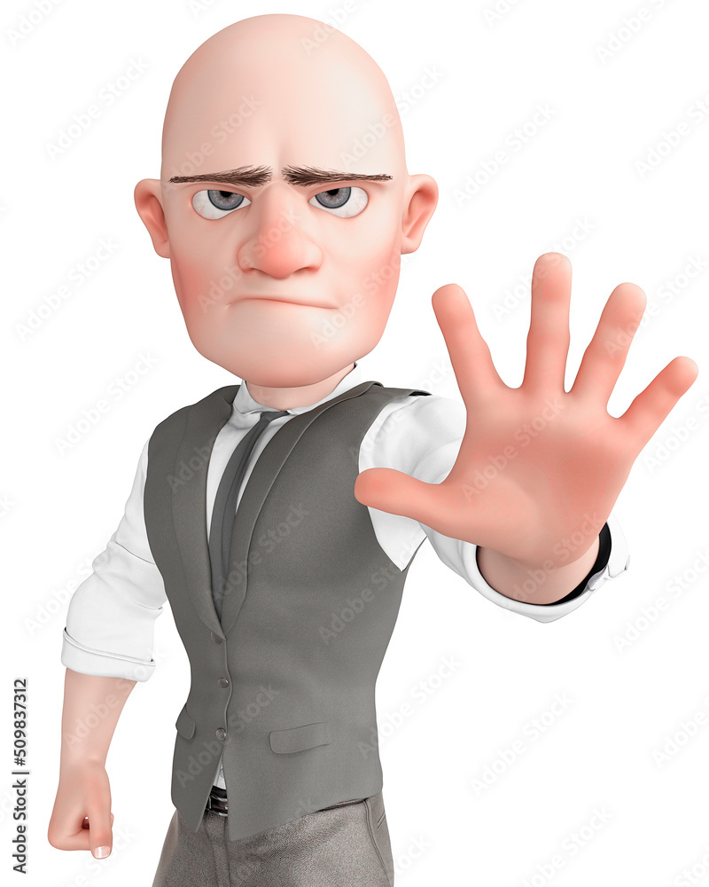 bald businessman cartoon is angry and also saying hey stop there bald businessman cartoon is angry and also saying hey stop there