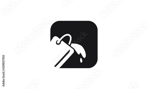 water spill bucket vector logo