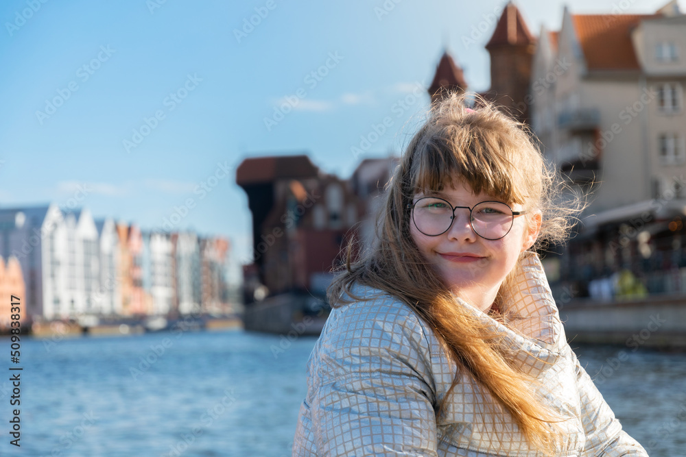 Teenager girl on vacations in Gdansk