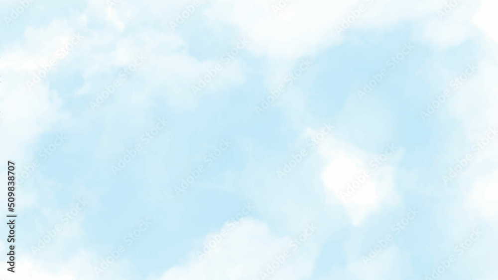 abstract watercolour painting blue sky overcast above the cloud in horizontal view beautiful cloudscape for background abstract watercolour painting blue sky overcast above the cloud in horizontal view beautiful cloudscape for background