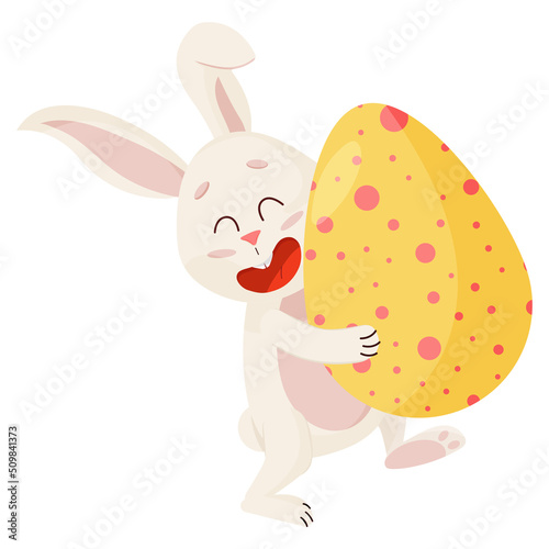 Bunny Character. Laughing Funny, Happy Easter Rabbit.