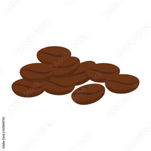 Flat Coffee beans vector on white background isolated
