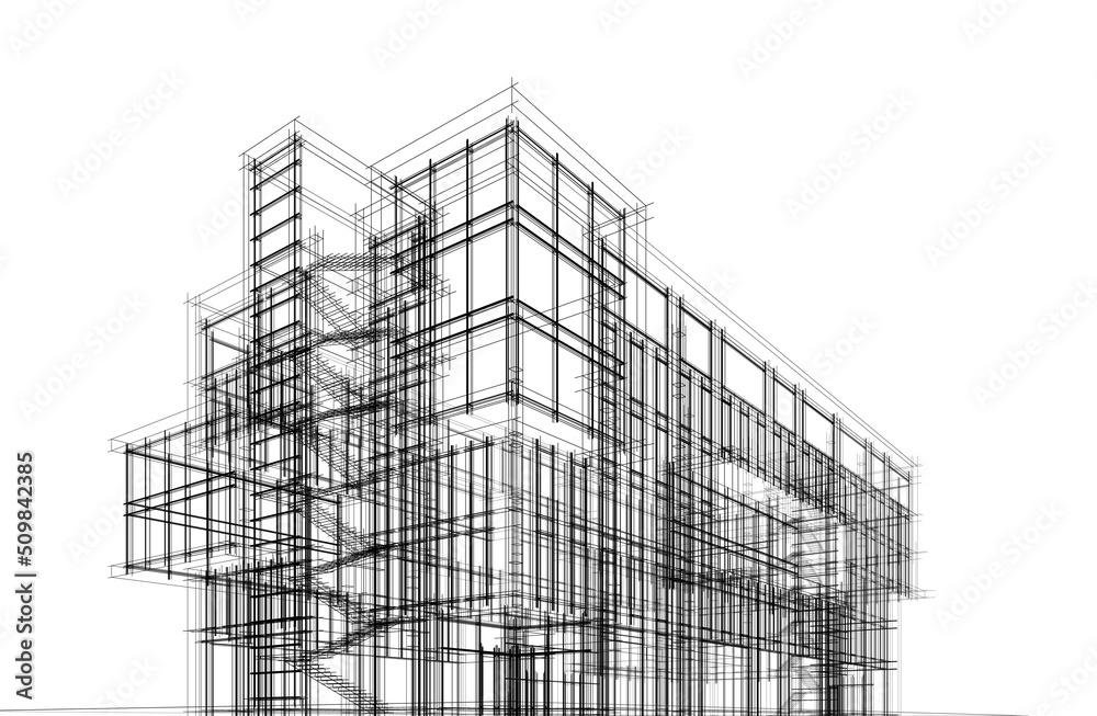 Fototapeta premium Office building 3d illustration