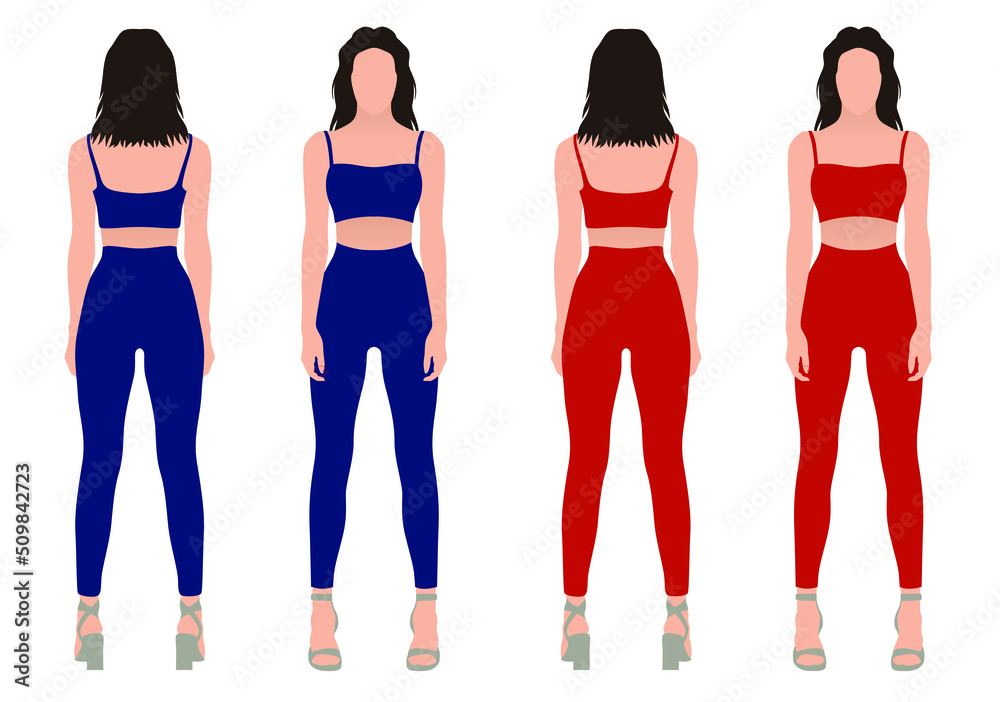 Woman's silhouette. Fashion design template.