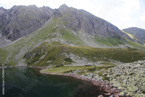 Palfner lake in Gastein valley, the view from Graukogel, Austria photo