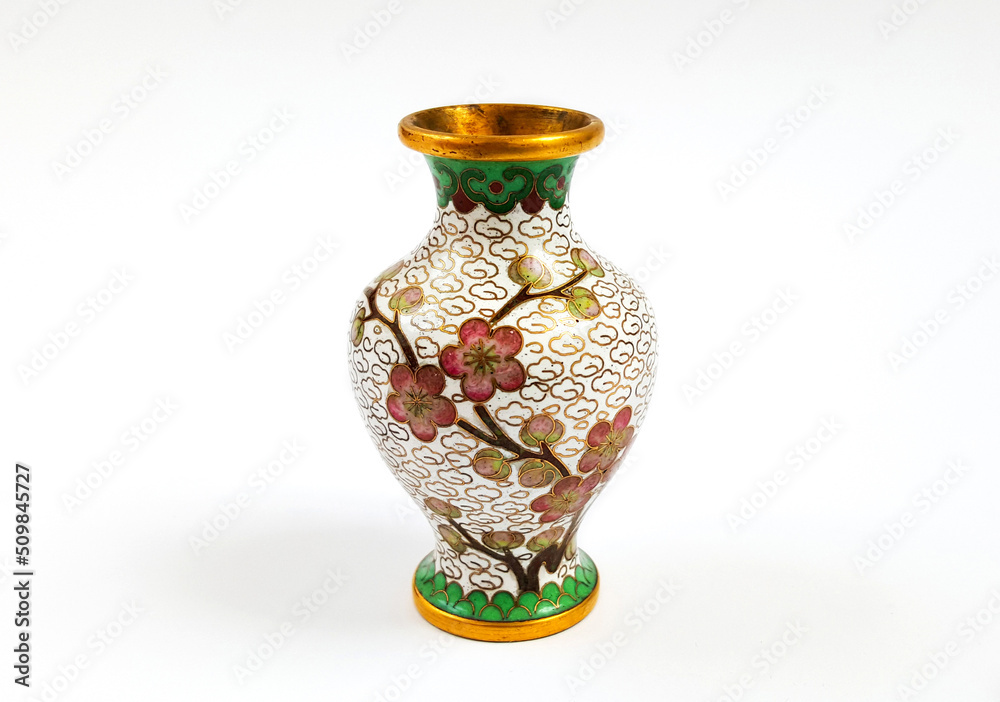 vase isolated on white decoration ceramic antique japan