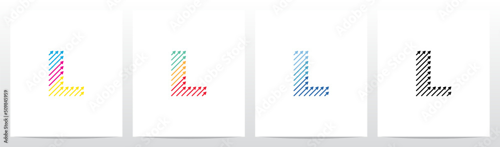 Diagonal Arrow Up Lines Letter Logo Design L Diagonal Arrow Up Lines Letter Logo Design L