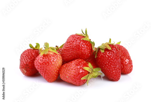 Fototapeta Naklejka Na Ścianę i Meble -  Strawberries isolated on white background with clipping path	