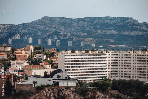 MARSEILLE, FRANCE-JUNE 2022: panoramic view of the city from the Basilica