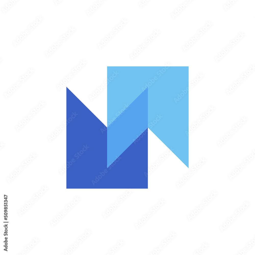 Letter MW overlapping color logo design Letter MW overlapping color logo design