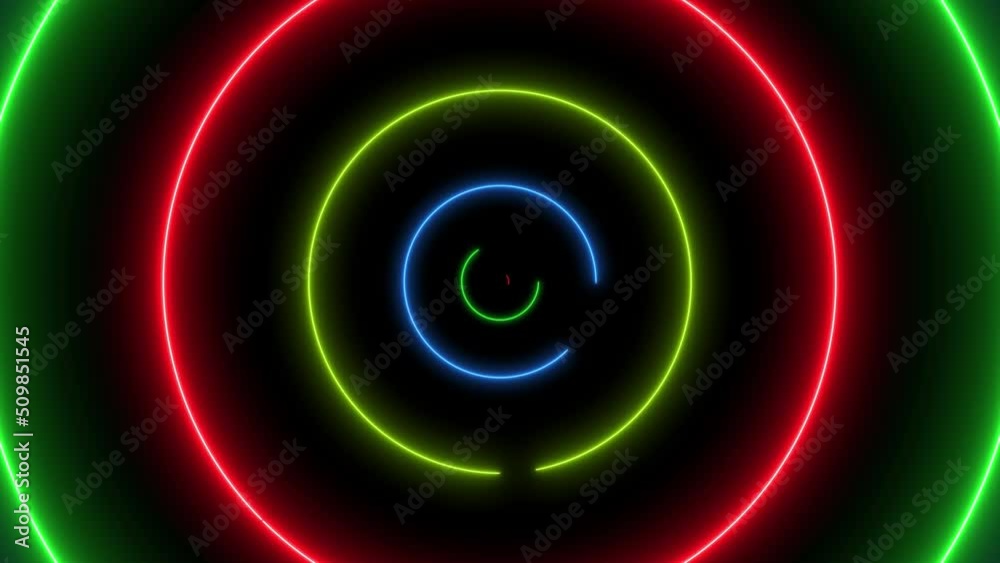 Abstract background with neon circles. Infinite loopable Abstract background with neon circles. Infinite loopable