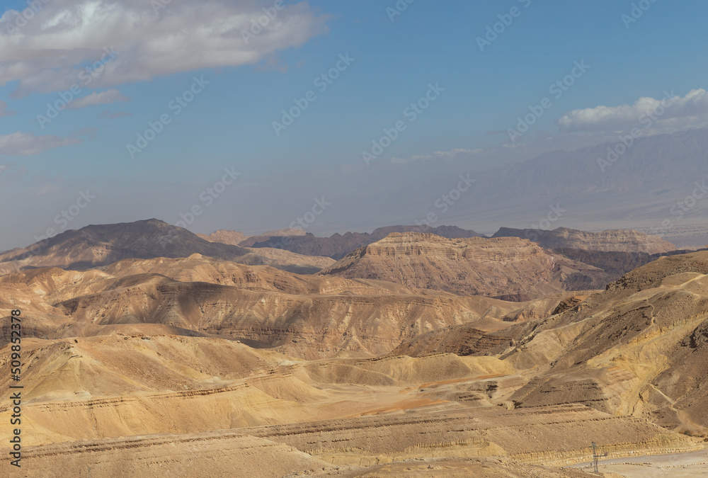 beautiful mountains landscape in Arava desert