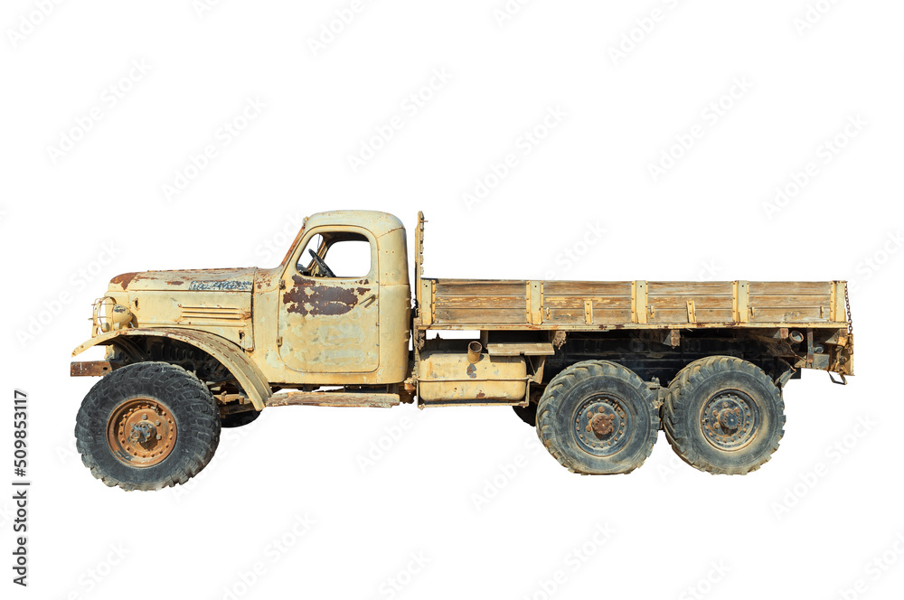 Obraz premium Old car ZIL isolated on white background