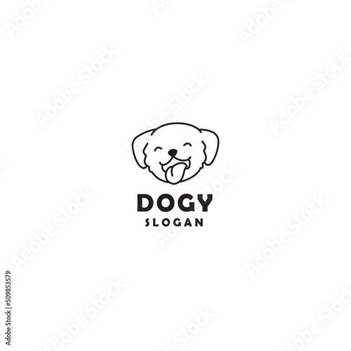 Cute dog logo icon design template. luxury, premium vector